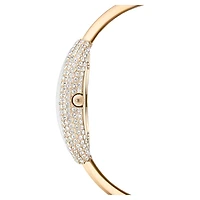 Imber bangle watch, Swiss Made, Metal bracelet, Gold tone, Champagne gold-tone finish by SWAROVSKI