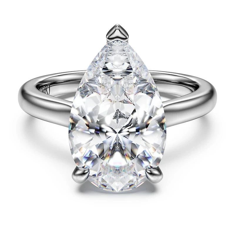 Eternity solitaire ring, Lab-grown diamonds 5 ct tw, Pear cut, 18K white gold