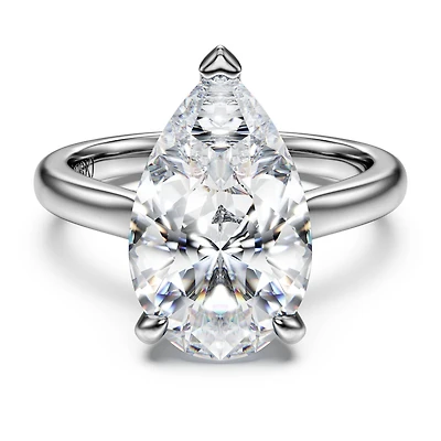 Eternity solitaire ring, Lab-grown diamonds 5 ct tw, Pear cut, 18K white gold