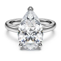 Eternity solitaire ring, Lab-grown diamonds 5 ct tw, Pear cut, 18K white gold