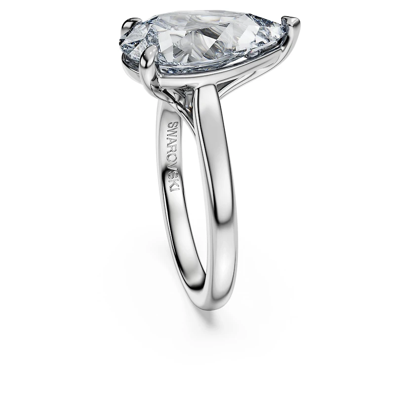 Eternity solitaire ring, Lab-grown diamonds 5 ct tw, Pear cut, 18K white gold