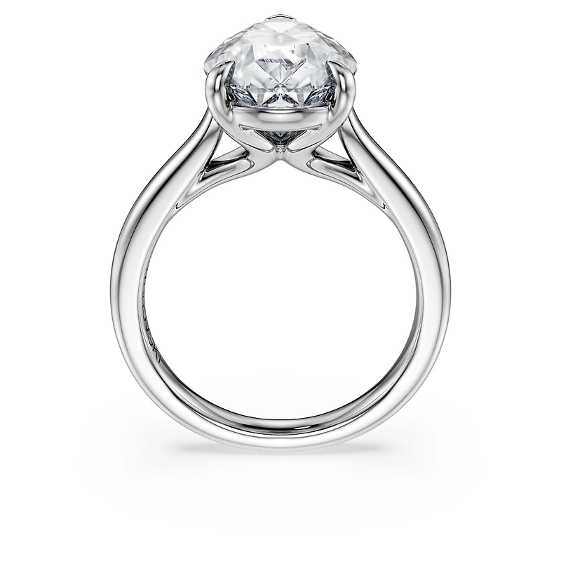 Eternity solitaire ring, Lab-grown diamonds 5 ct tw, Pear cut, 18K white gold