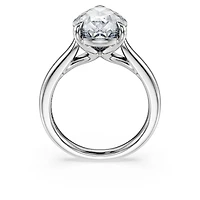 Eternity solitaire ring, Lab-grown diamonds 5 ct tw, Pear cut, 18K white gold
