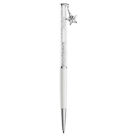 Crystalline ballpoint pen, White, White lacquered, chrome plated by SWAROVSKI