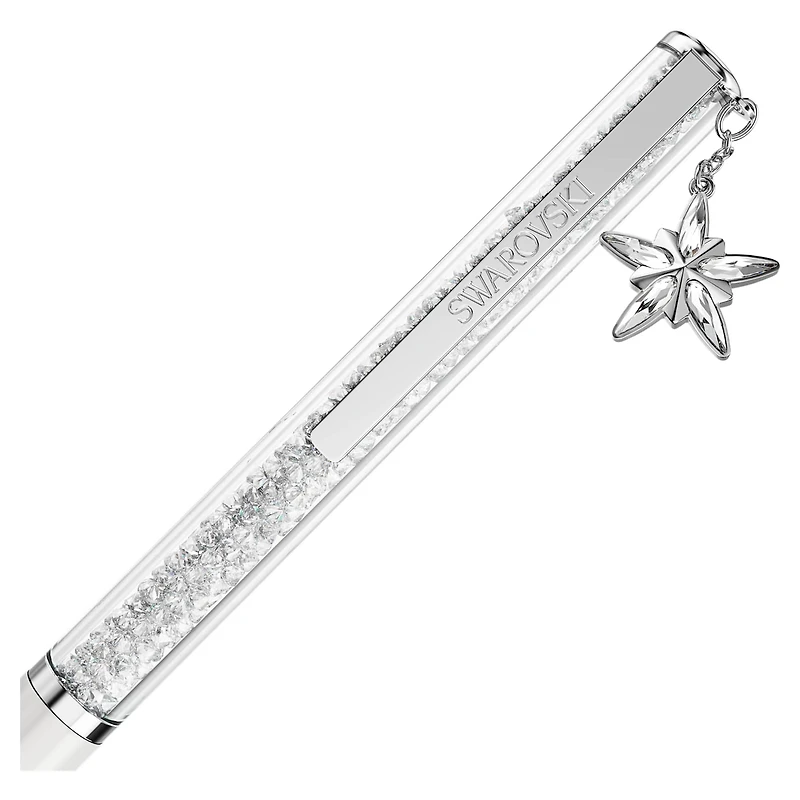 Crystalline ballpoint pen, White, White lacquered, chrome plated by SWAROVSKI