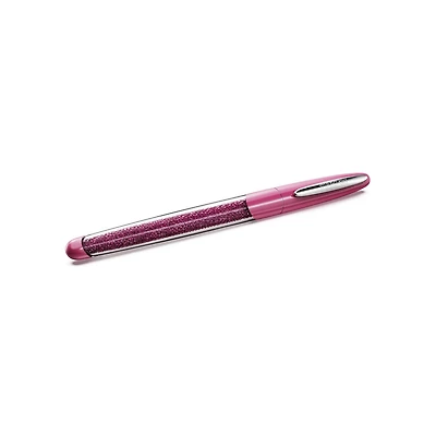 Crystalline rollerball pen, Pink, Chrome plated