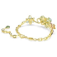 Idyllia bracelet, Mixed cuts, Flower, Multicoloured, 18K gold finish