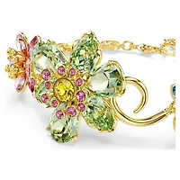Idyllia bracelet, Mixed cuts, Flower, Multicoloured, Gold-tone plated by SWAROVSKI