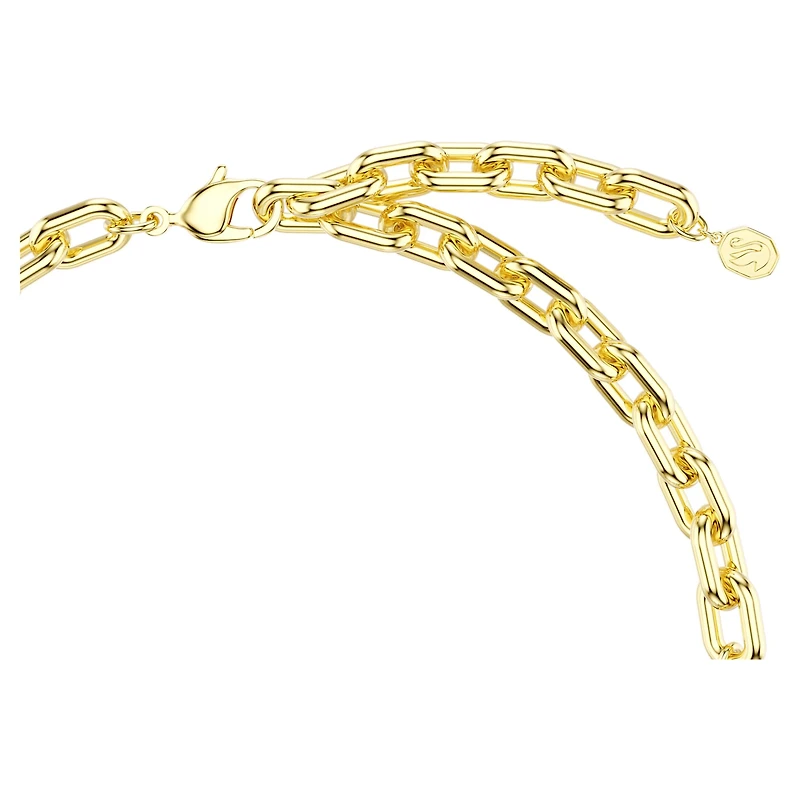 Idyllia necklace, Mixed cuts, Pavé, Flower, Multicoloured, 18K gold finish
