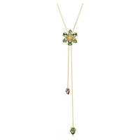 Idyllia Y pendant, Mixed cuts, Flower, Multicoloured, Gold-tone plated by SWAROVSKI