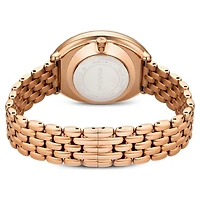 Imber oval watch, Swiss Made, Metal bracelet, Gold tone, Rose gold-tone finish by SWAROVSKI