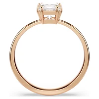 Attract ring, Square cut, White, 18K rose gold finish