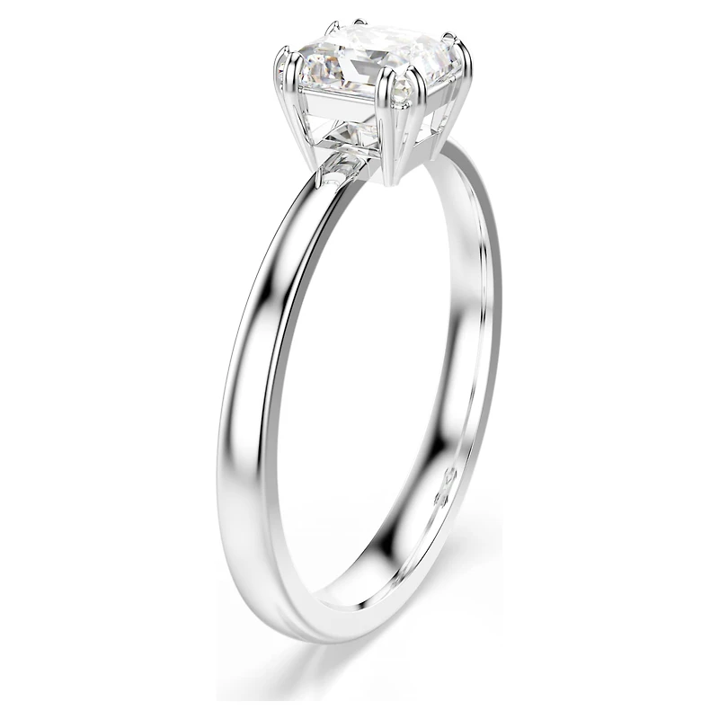 Attract ring, Square cut, White, Rhodium plated by SWAROVSKI