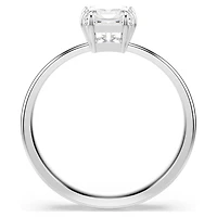 Attract ring, Square cut, White, Rhodium plated by SWAROVSKI