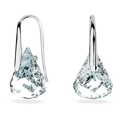 Lunar drop earrings, Blue, Rhodium plated