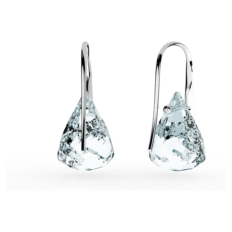 Lunar drop earrings, Blue, Rhodium plated by SWAROVSKI
