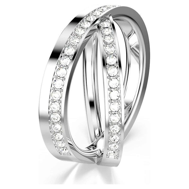 Delta ring, Round cut, White, Rhodium plated by SWAROVSKI