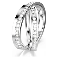 Delta ring, Round cut, White, Rhodium plated by SWAROVSKI