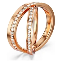 Delta ring, Round cut, White, Rose gold-tone plated by SWAROVSKI