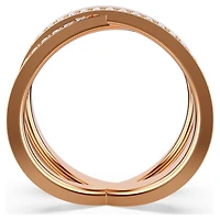 Delta ring, Round cut, White, 18K rose gold finish