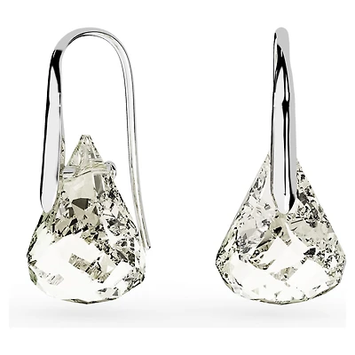 Lunar drop earrings, Grey, Rhodium plated