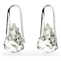 Lunar drop earrings, Gray, Rhodium plated by SWAROVSKI