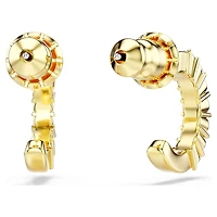 Mini Hoop earrings, Round cut, Pink, 18K gold finish