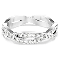 Infinity ring, Round cut, White, Rhodium plated by SWAROVSKI