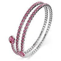Twisty cuff, Mixed cuts, Pink, Rhodium plated by SWAROVSKI