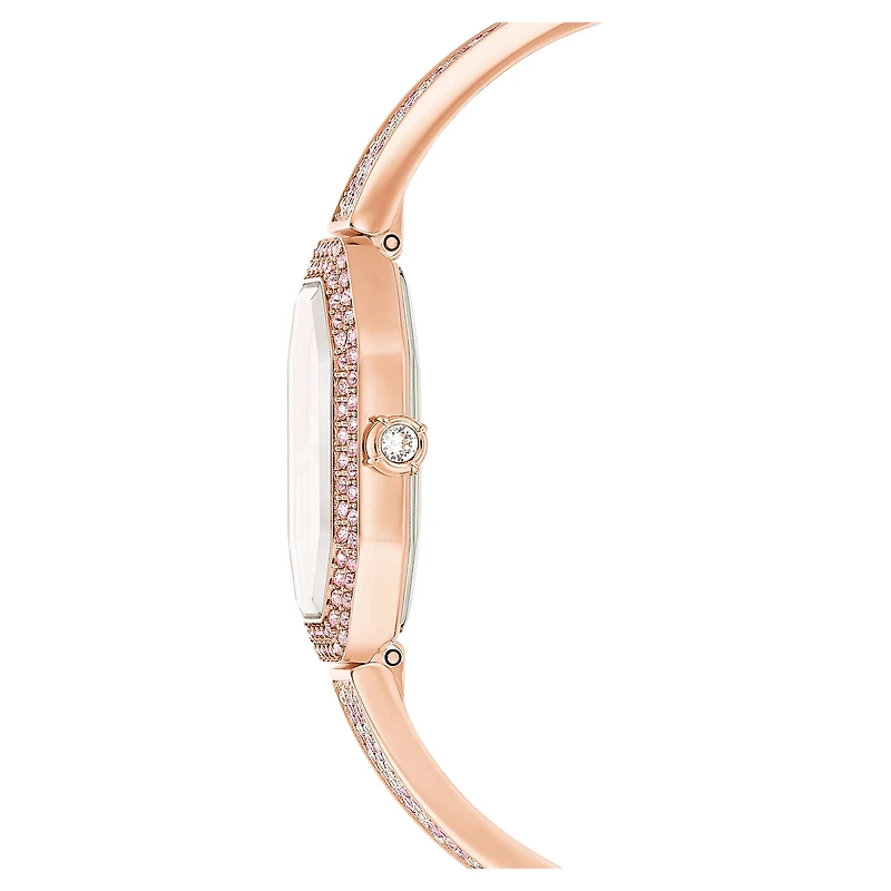Dextera bangle watch, Swiss Made, Pink, Rose gold-tone plated by SWAROVSKI