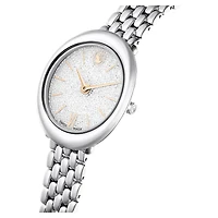 Imber oval watch, Swiss Made, Metal bracelet, Silver tone, Stainless steel by SWAROVSKI