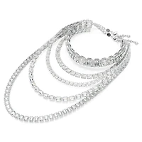 Millenia layered necklace, Mixed cuts, White, Rhodium plated by SWAROVSKI