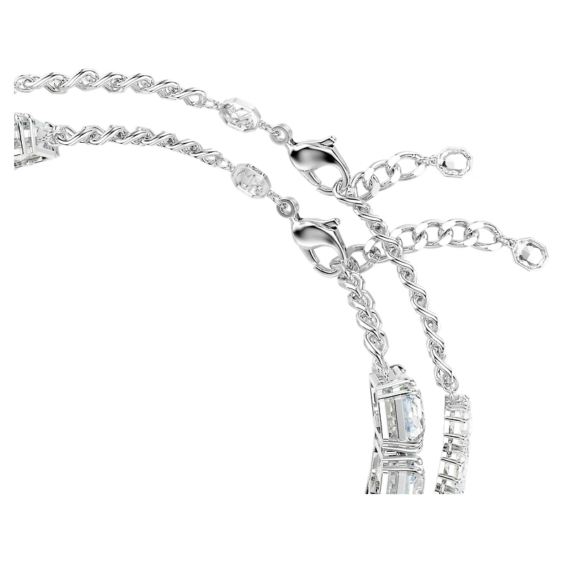 Millenia layered necklace, Mixed cuts, White, Rhodium plated by SWAROVSKI