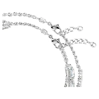 Millenia layered necklace, Mixed cuts, White, Rhodium plated by SWAROVSKI