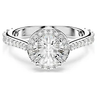 Una Angelic ring, Round cut, White, Silver-tone finish by SWAROVSKI