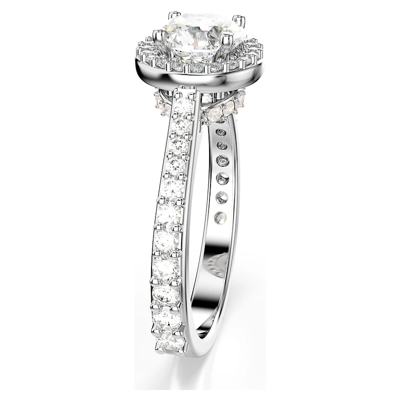 Una Angelic ring, Round cut, White, Silver-tone finish by SWAROVSKI