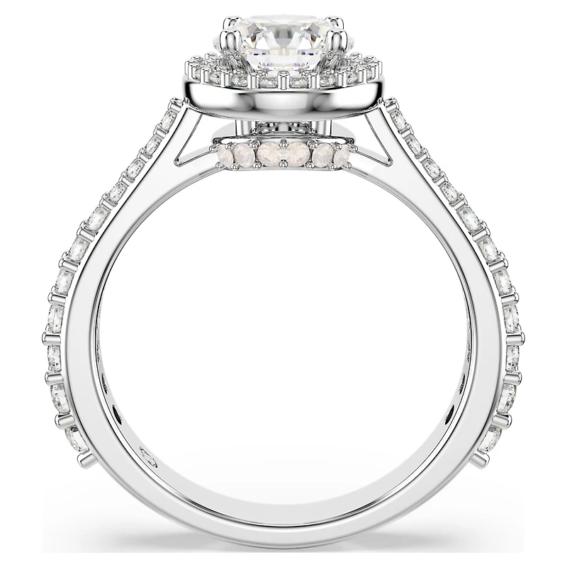 Una Angelic ring, Round cut, White, Silver-tone finish by SWAROVSKI