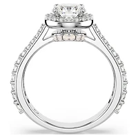 Una Angelic ring, Round cut, White, Silver-tone finish by SWAROVSKI