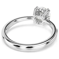Stilla cocktail ring, Round cut, White, Silver-tone finish by SWAROVSKI