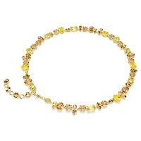 Gema necklace, Mixed cuts, Yellow, 18K gold finish