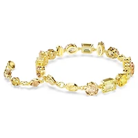 Gema bracelet, Mixed cuts, Yellow, Gold-tone plated by SWAROVSKI
