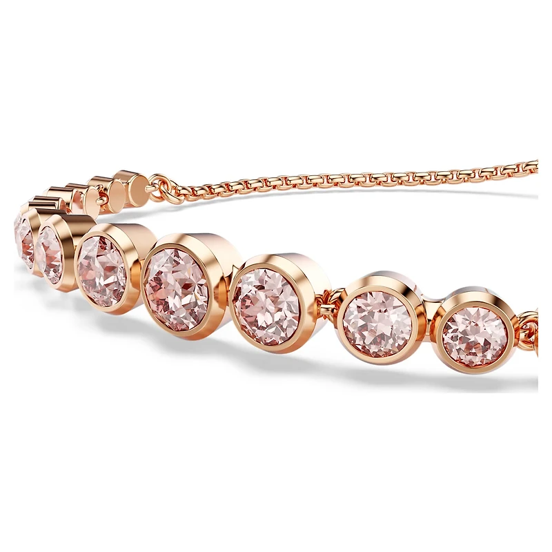 Imber bracelet, Mixed round cuts, Pink, Rose gold-tone plated by SWAROVSKI