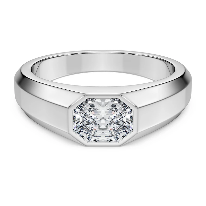 Octagon band ring, Lab-grown diamonds 1.0 ct tw, shape, 14K white gold by SWAROVSKI