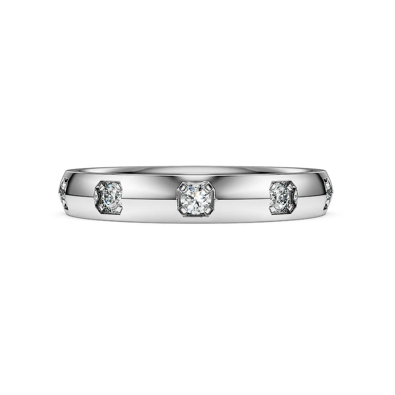 Eternity band ring, Lab-grown diamonds 0.5 ct tw, Round shape, 14K white gold