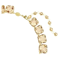 Millenia necklace, Octagon cut, Caramel, 18K gold finish
