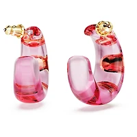 Dulcis hoop earrings, Mixed cuts, Multicoloured, Gold-tone plated by SWAROVSKI