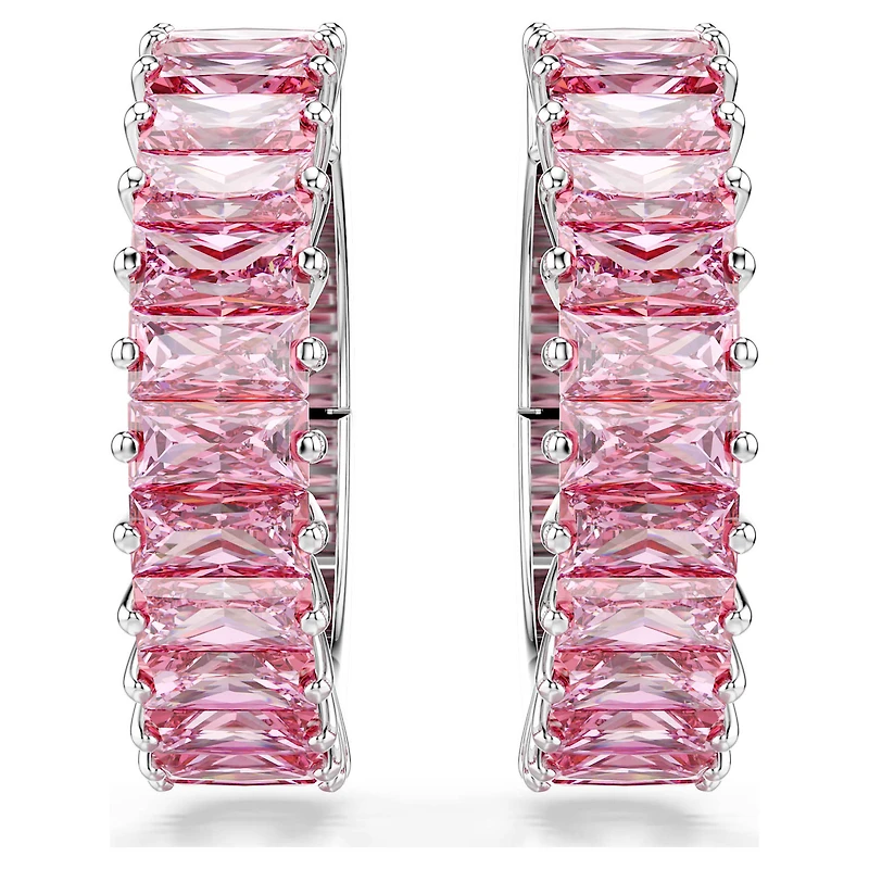 Matrix ear cuffs, Baguette cut, Rhodium plated by SWAROVSKI