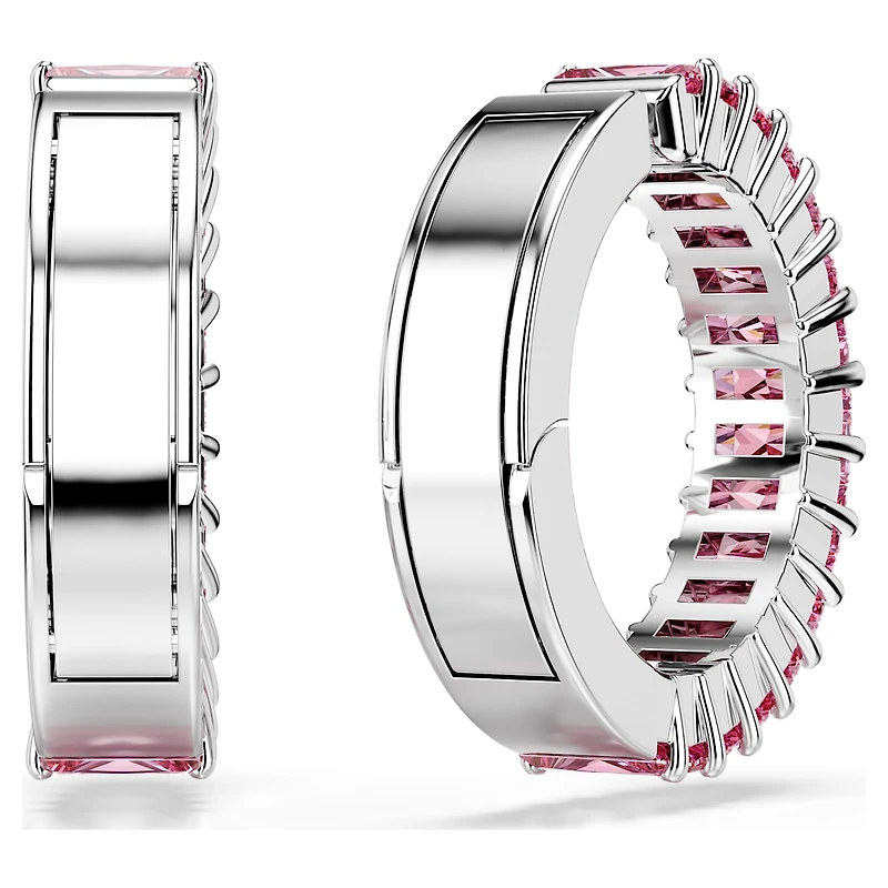 Matrix ear cuffs, Baguette cut, Rhodium plated by SWAROVSKI