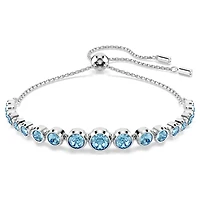 Imber bracelet, Mixed round cuts, Blue, Rhodium plated by SWAROVSKI