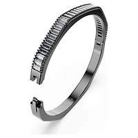 Matrix bangle, Baguette cut, Octagon shape, Grey, Ruthenium plated by SWAROVSKI